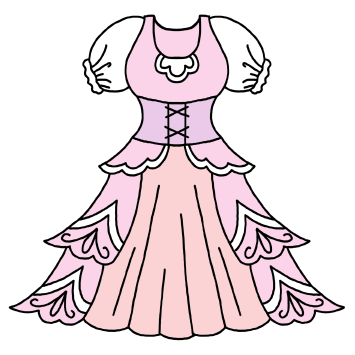 ピンクのドレスのイラスト