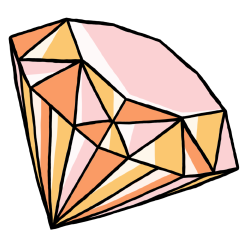 ピンクの宝石のイラスト