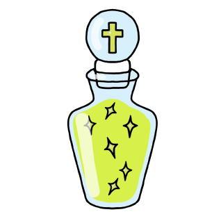 十字架の小瓶のイラスト